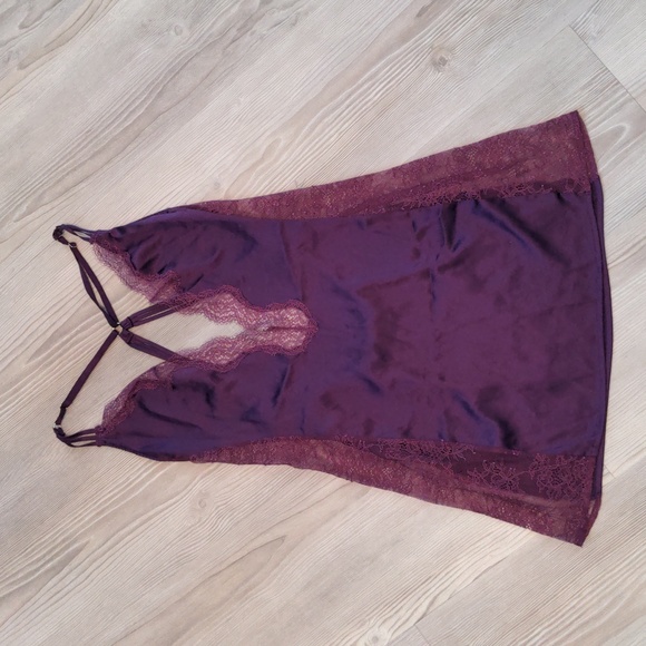 Victoria's Secret Other - Vintage Victoria's Secret purple lace camisole top low scoop back